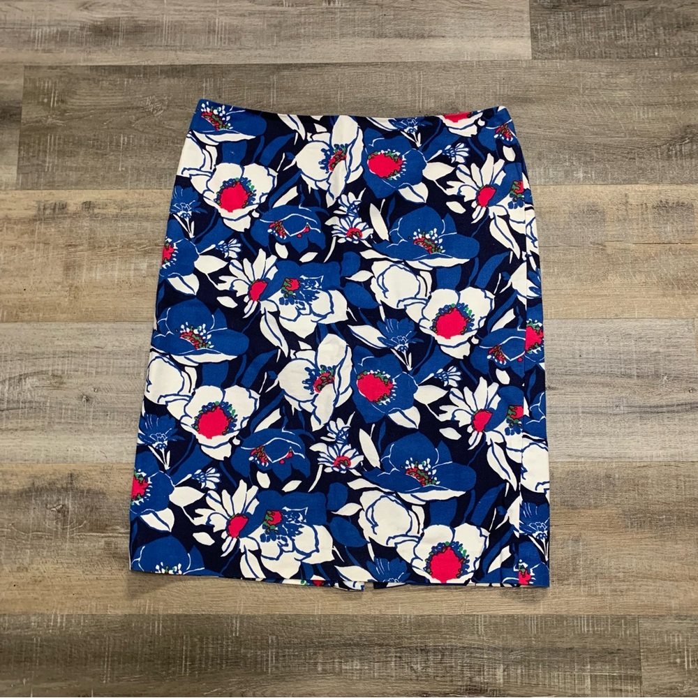 Talbots Women's Straight Pencil Skirt Blue Floral Women’s Size 10
